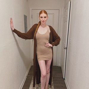 Nude mini dress